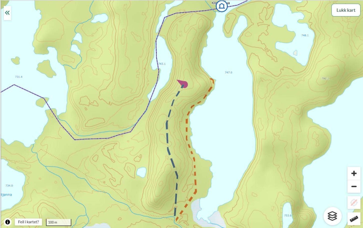 Kløfthåen umerket sti.jpg